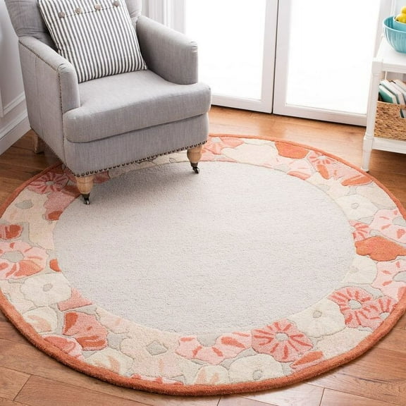 Premium Round Tufted Rug with Floral Design Made with High Quality Wool Best Suites in your Living Room