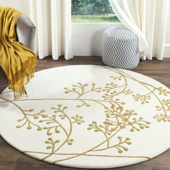 Premium, Round Tufted Rug with Floral Design made with Premium Wool Best Suites in your Living Room