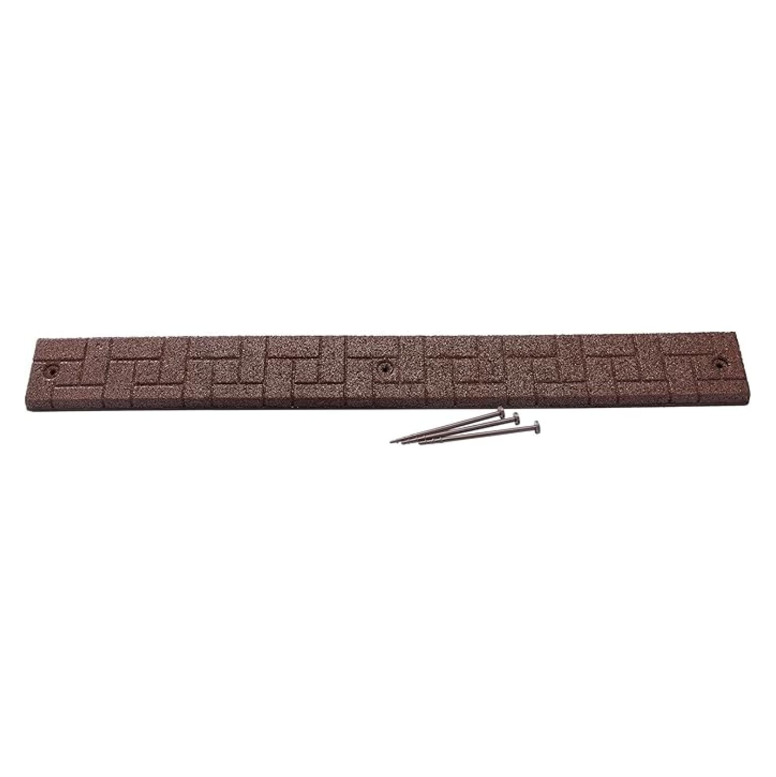 Premium Rubber Angled Terracotta Landscape Edging - 4 ft. Long, 3.5 in. High 4 in. Deep - 4 Pack (Brown)