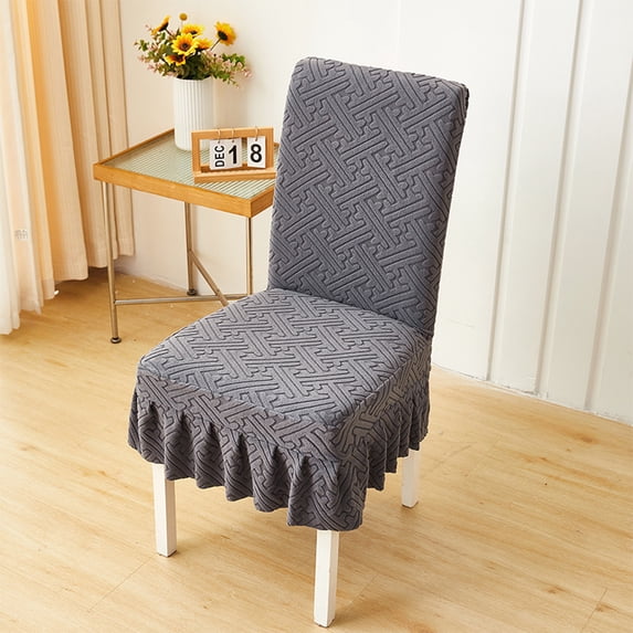 Premium Ruffled Skirt Dining Chair Covers,Stretchable Removable Washable Chair Slipcovers for Dining Room,Kitchen,Banquet,Wedding and Party,Soft Textured Decorative Chair Protector