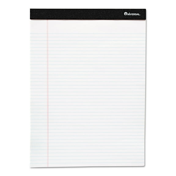Universal UNV57300 5 in. x 8 in. Premium Narrow Ruled Writing Pads with Heavy-Duty Back - Black Headband (12/Pack)