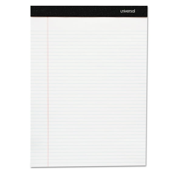 Premium Ruled Writing Pads With Heavy-Duty Back, Wide/legal Rule, Black Headband, 50 White 8.5 X 11 Sheets, 6/pack | Bundle of 5 Packs