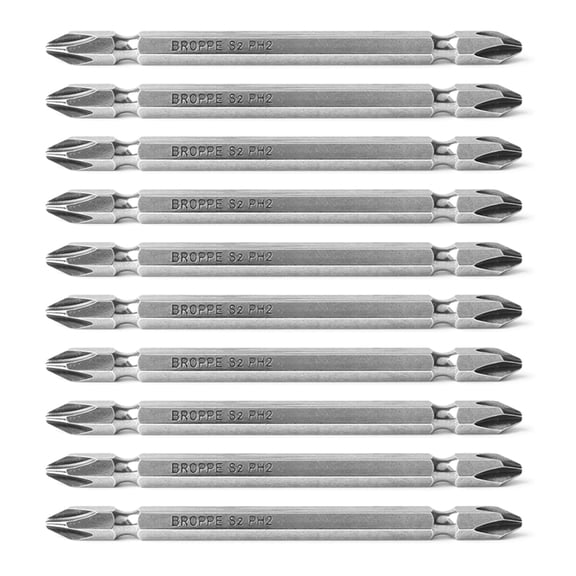 Premium S2 Steel Magnetic Drill Bit Set - 10pcs Extended Cross-shaped Screwdriver Bits