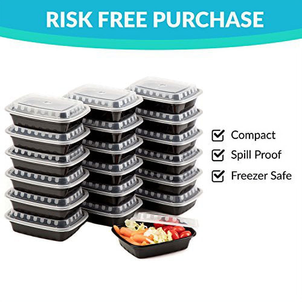 Premium SMALL meal prep containers - 25 Pack of 12OZ Mini Food Storage  Bento Box - Reusable BPA Free Microwave and Freezer Safe Portion Control  Trays by Upper Midland Products 