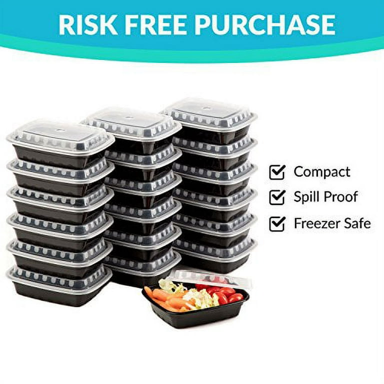Premium SMALL meal prep containers - 25 Pack of 12OZ Mini Food Storage  Bento Box - Reusable BPA Free Microwave and Freezer Safe Portion Control  Trays