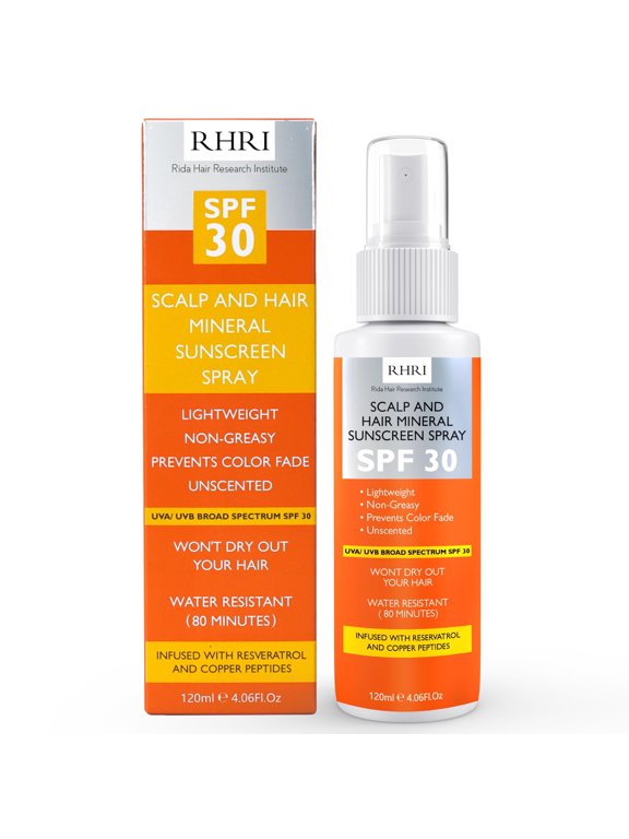 Premium SPF 30 Hair Sunscreen Spray | Non-Greasy UV Protection for Hair and Scalp | Prevents Color Fade and Dryness | Travel-Size UV Protection | Beach SunBlock | Scalp Sunscreen 4 oz 120 ml