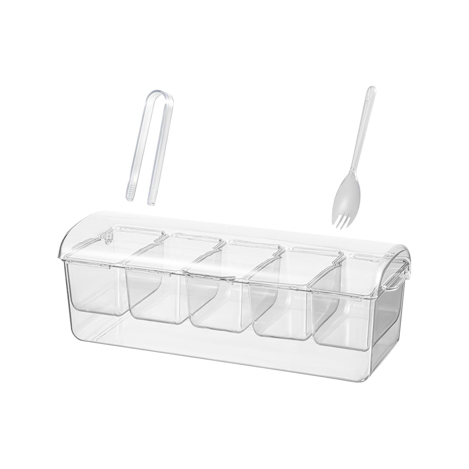 Premium Salad Fresh Storage Container for Fridge Divided Compartment Plastic Produce Saver with Drainage Basket for Vegetable Fruit Salad for Outdoor Picnic Camping