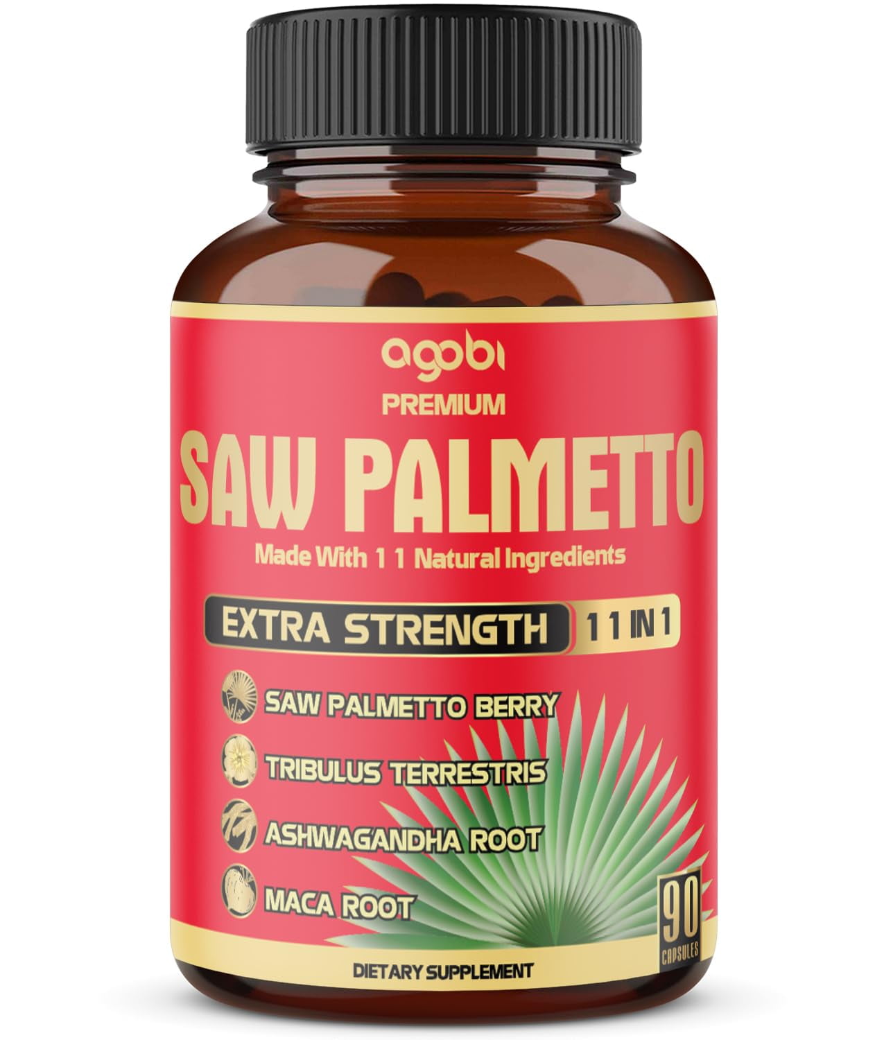 Premium Saw Palmetto Capsules Combined with Ashwagandha, Turmeric