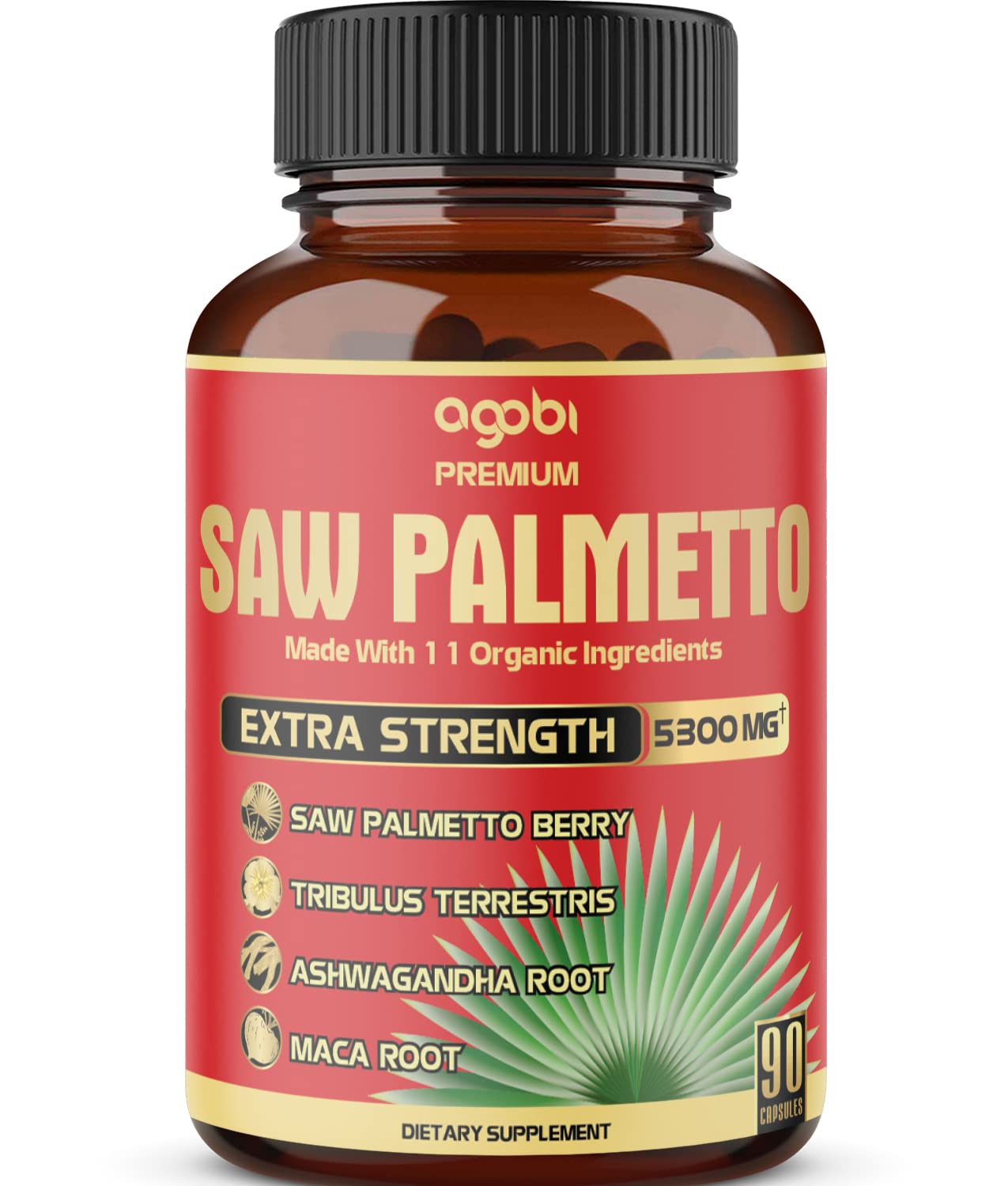 Premium Saw Palmetto Capsules Equivalent To 5300mg Combined With