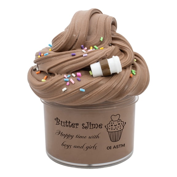 Premium Scented Butter Slime, Slime,with Peach Charm,Watermelons,Apples and More Charms,Fun Add Ins,Pre-Made Slime,Great Toys,Super Soft Sludge Toy.Super Mini