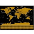 thumbnail image 1 of Premium Scratch Off World Map Poster - Deluxe Scratch Off Map of the World with All Country - Wall Art Travel Gift - Travel Map Wall Poster, 17 x 12 Inches - Black and Gold Edition, 1 of 8