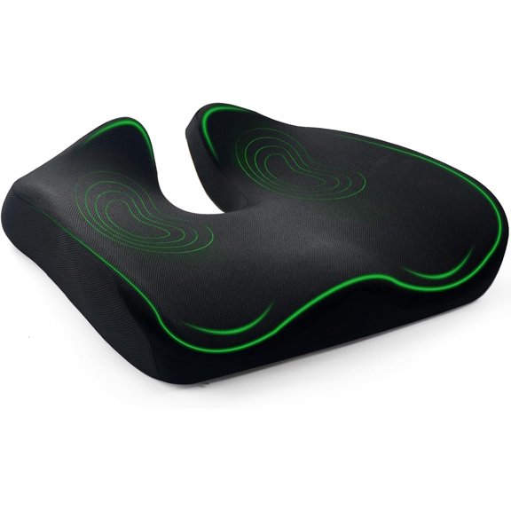 Premium Seat Cushion - Pressure Relief Cushion for Office Chair, Car, Wheelchair | Cool Gel Memory Foam for Tailbone Pain Relief | Multi-Purpose Comfort