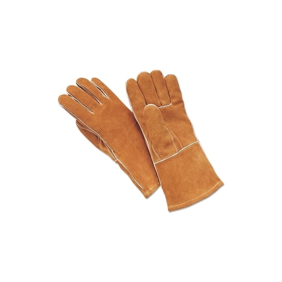 Premium Select Split Cowhide Welders Gloves, Large, FR Hand Sock Lining, Brown