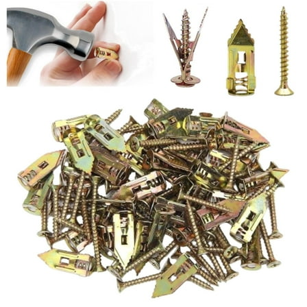Premium Self-Drilling Drywall Anchors & Screws Kit, Zinc Plated, No Drill Needed, Easy Application 0.47*1.37" / 0.47*1.57"