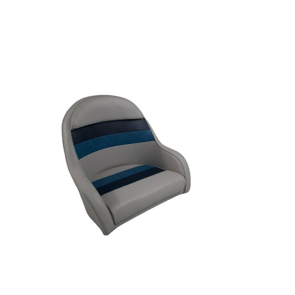 Premium Series Pontoon Bucket Style Captain Chair 3006-ABDK Grey / Navy / Blue