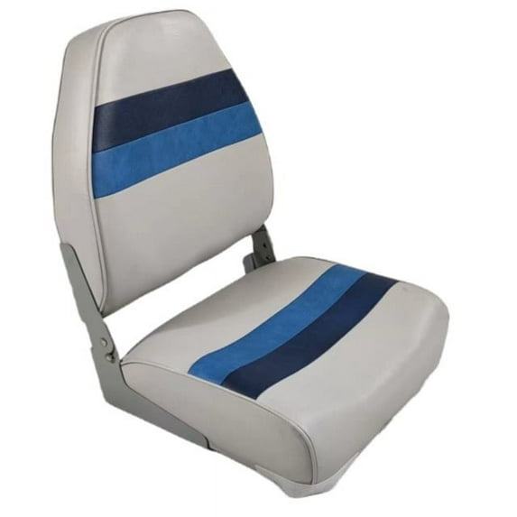 Premium Series Pontoon Fold Down Boat Seat 3008-ABDK Grey/Navy/Blue