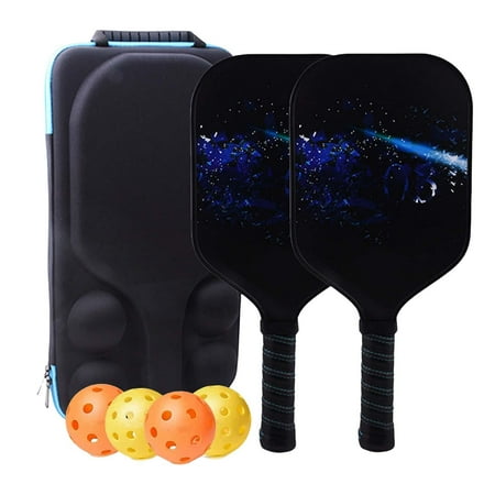 Premium Set of 2 Racquets Nonslip Grip with Bag Portable Professional Pickleball Rackets for Adults Men D