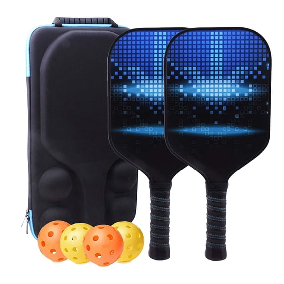 Premium Set of 2 Racquets Nonslip Grip with Bag Portable Professional Pickleball Rackets for Adults