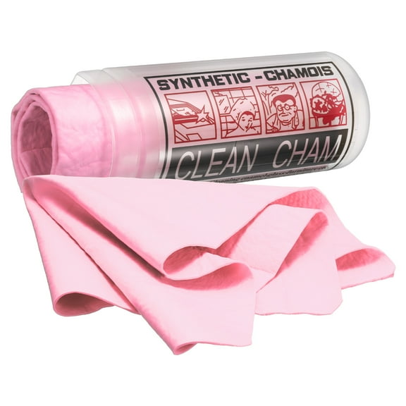 Premium Shammy Cloth for Car Drying 16.9" x 12.6" in Bucket, Pink