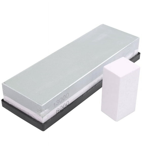 Premium Sharpening Stone 2 Side Grit 3000/8000 Whetstone | Best Kitchen Knife Sharpener with NonSlip Rubber Base & Flattening Stone