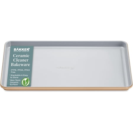 Premium Sheet Pan Set - Aluminized Steel with Ceramic Non-Stick, Heavy-Duty Bakeware for Cake, Bread - Even Heat Distribution - KFCC Premium Ceramic Inside, Colored Outside - Oven-Safe - Gold price history and forecast - Bakken- Swiss SBKCRSTBKGLDSHT