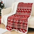 thumbnail image 1 of Premium Sherpa Christmas Throw Blanket, Fluffy Soft Cozy 50 x 60 Inch Blanket, Fleece,Christmas Holiday Decor Blanket Gift, 1 of 7