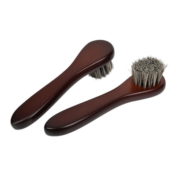 Premium Shoe Polish Brush Horse Hair Brushes, Shoe Polish Applicator for Leather Footwear - Shoe Brushes for Cream & Polish - Made of Round headed horse brush(4pcs)