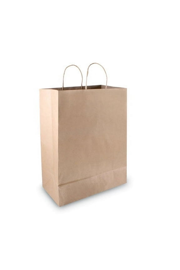 Premium Shopping Bag, 12" X 6.5" X 17", Brown Kraft, 50/box | Bundle of 2 Boxes