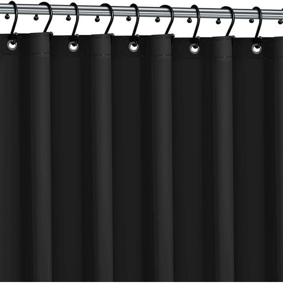 Premium Shower Curtain Liner, 72"W X 72"H - PVC-Free, 6G PEVA Shower Curtain with 12 Rust Proof Grommets And Magnet-weighted Bottom Hem - Moisture Stain Proof Shower Curtain Liner - Black