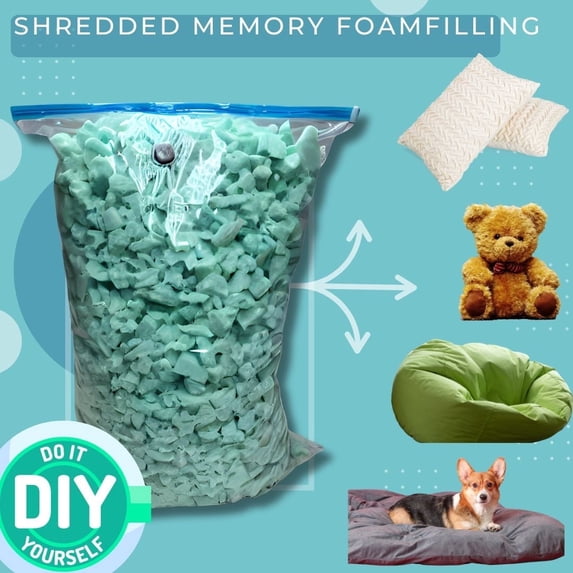 Dogbed4less Shredded Memory Foam Filling Stuffing for Crafts and Pillows, 40 lb, 1 Count