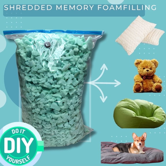 Dogbed4less Shredded Memory Foam Filling Stuffing for Crafts and Pillows, 40 lb, 1 Count