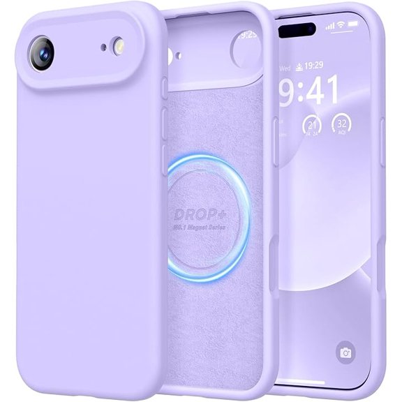 Premium Silicone Case for iPhone 6.5", Shockproof, Soft Lining, Light Purple