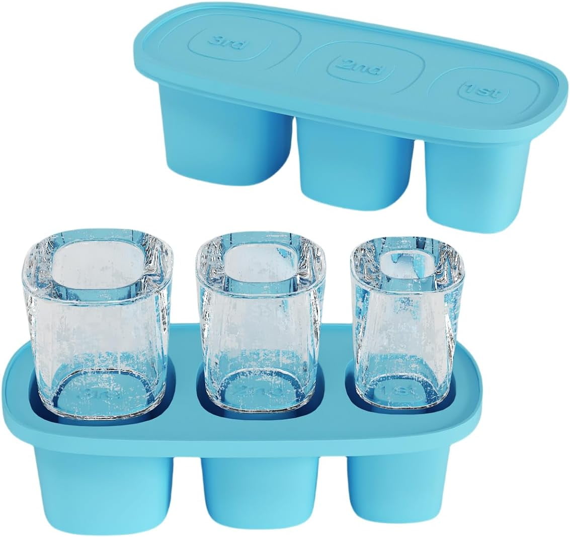 Premium Silicone Ice Cube Tray for 30oz and 40oz Tumblers - Large Cylinder Molds with Lid, Effortless Ice Making for Cocktails, Whiskey, Drinks, Coffee - Compatible with Stanley Cups, Medium Capacity