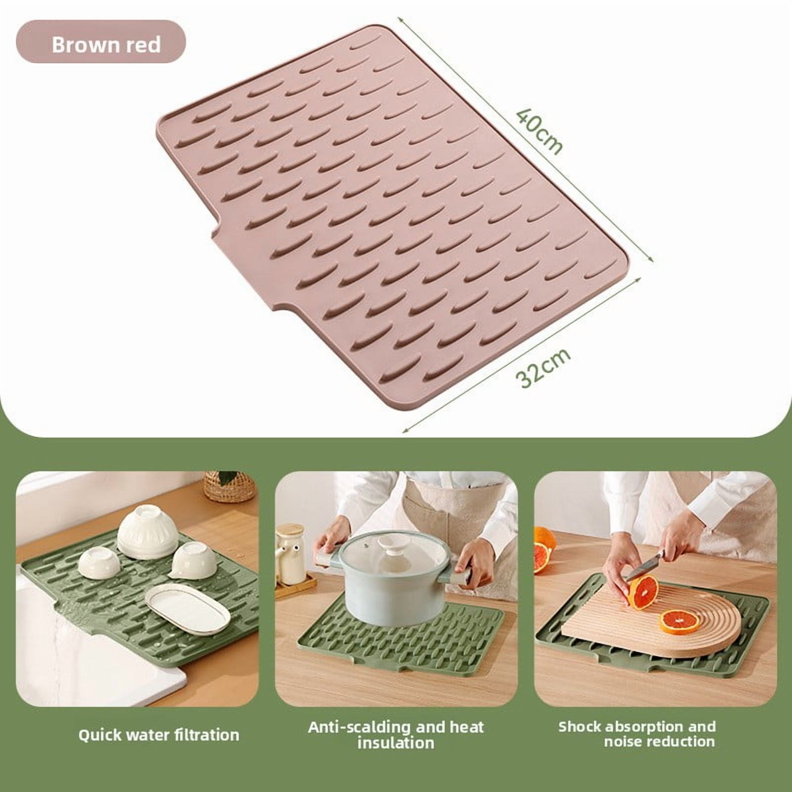 Premium Silicone Kitchen Mat Heat Resistant Non Slip Drying Rack for ...