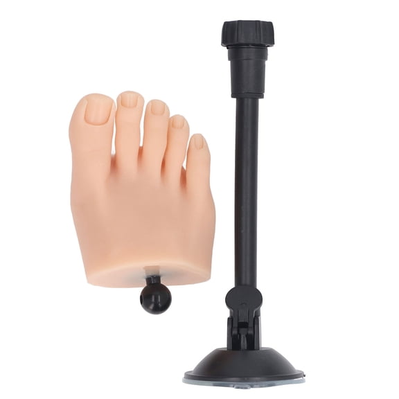 Premium Silicone Nail Practice Foot Realistic High Simulation Flexible Training Model With Stand Right Foot For Professional Salon Use (9.84 inches / 25 cm) Perfect For Nail Art Beginners And Experts