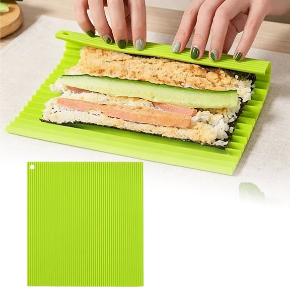 Premium Silicone Sushi Making Kit - Rolling Mat for Beginners and Kids, 8.7 x 7.9 Inch