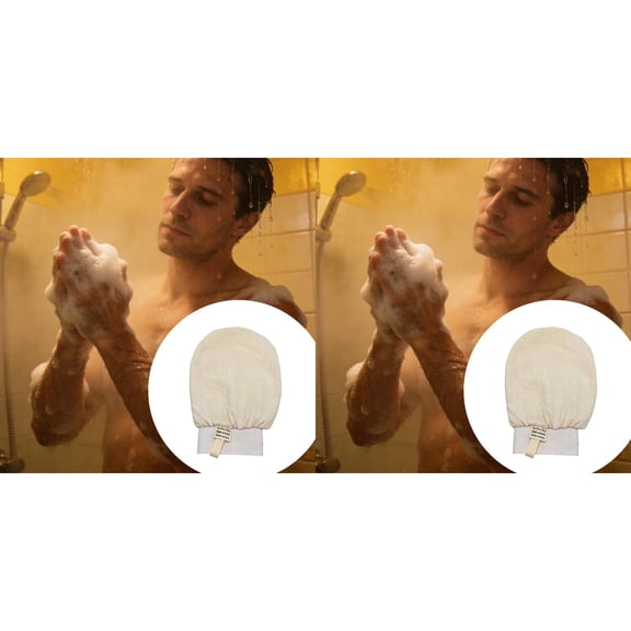 Silk Exfoliating Gloves for Shower and Bath Care, Dead Skin Remover Body Scrubber for Men Women Kids, Spa Quality Home Skincare Exfoliation Tool for Glowing Skin 2 Pcs