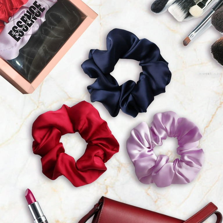 Essence Trader, 100% Mulberry Silk Hair Scrunchies, Gentle Design
