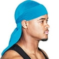thumbnail image 1 of Premium Silky Durag for Men & Women Satin Dorag Long Tail Durags Head Wrap Headwear for Hair Protection and Style Blue, 1 of 3
