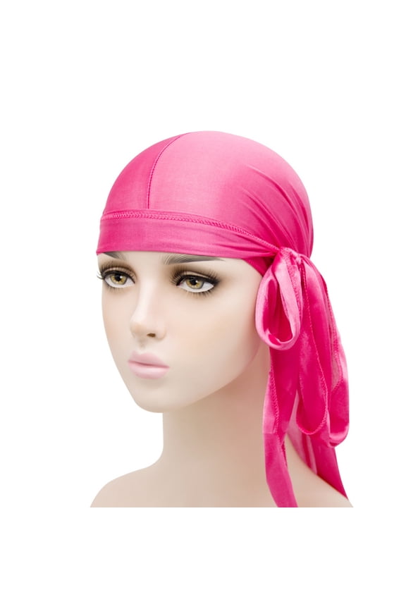 Silky Satin Durag, Stretch Head Wrap for Men & Women, Long Tail Doo Rag for Waves Braids Locs, 21 Colors, One Size