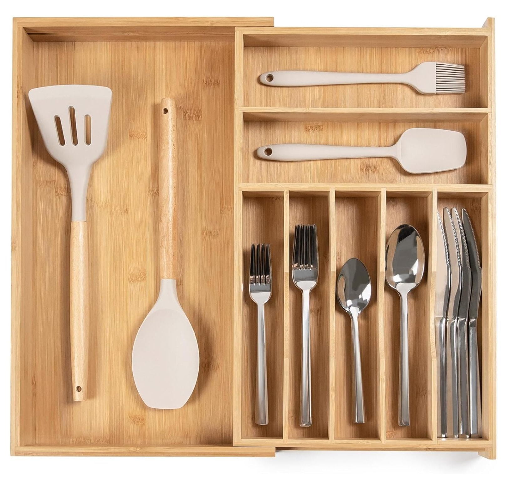 Premium Silverware, Flatware and Utensil Organizer for Narrow Kitchen