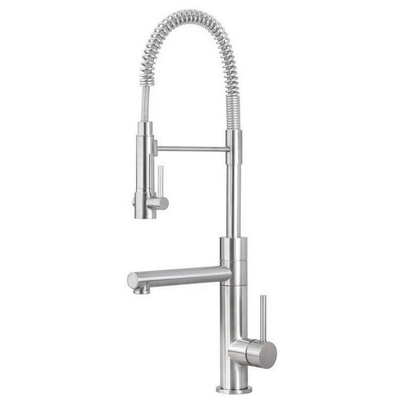 Premium Single-Handle Pull-Down Sprayer Kitchen Faucet in Satin Nickel with Potfiller
