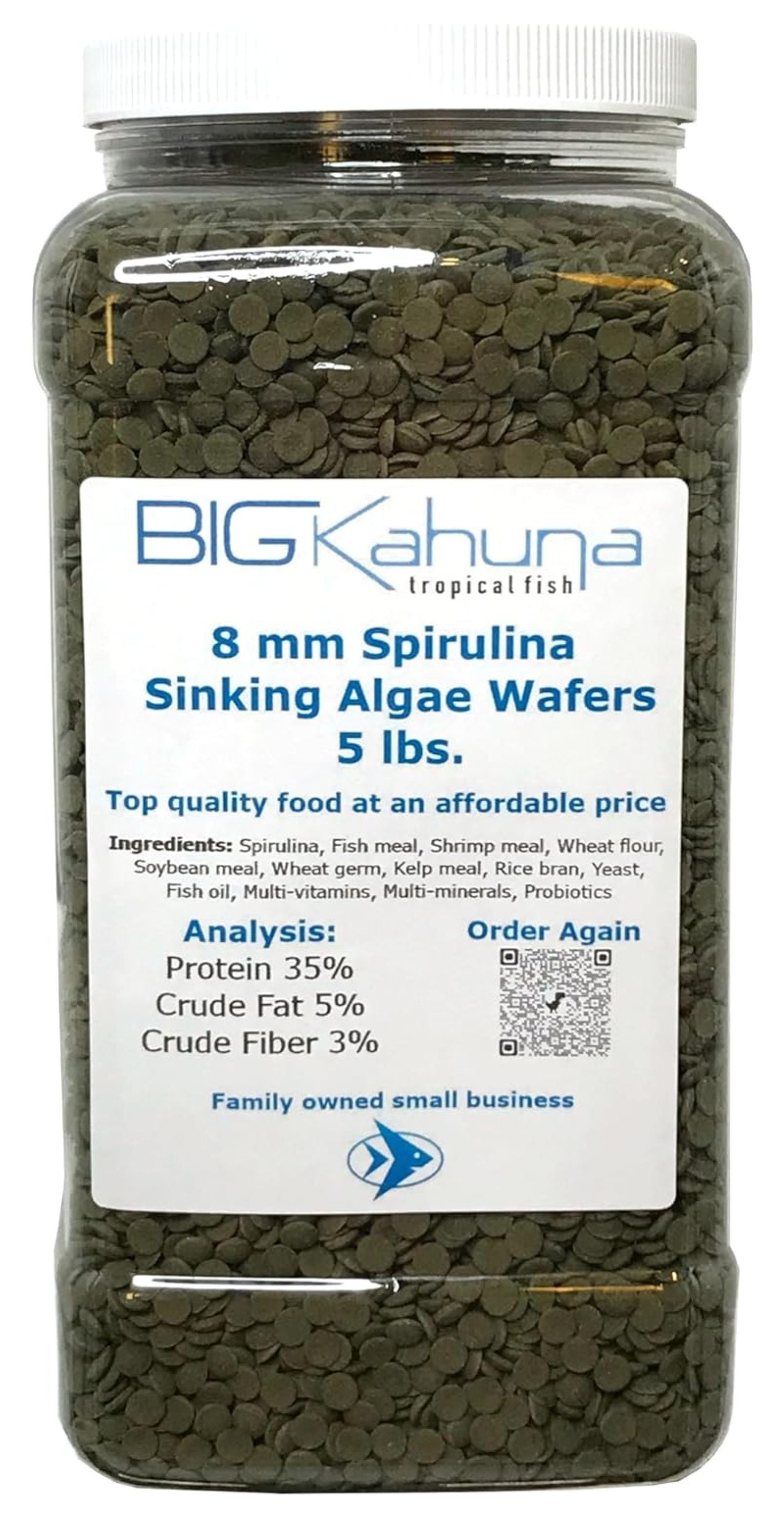 Premium Sinking Spirulina Algae Wafers Ideal for Plecos, Catfish, Shrimp, Snails, and Other