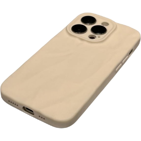 Premium Skin Feeling Pleated Phone Case, Premium Colour, Simple and Stylish, Anti-Drop, 4 Colours Available, for iPhone 15 14 13 12 11 Pro Max XS XR X Phone Case (White,iPhone 12)