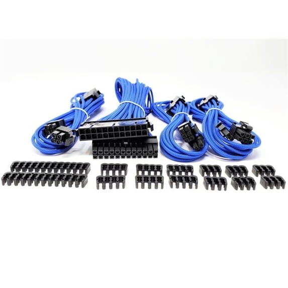 Premium Sleeved PSU Cable Extension Kit, Blue