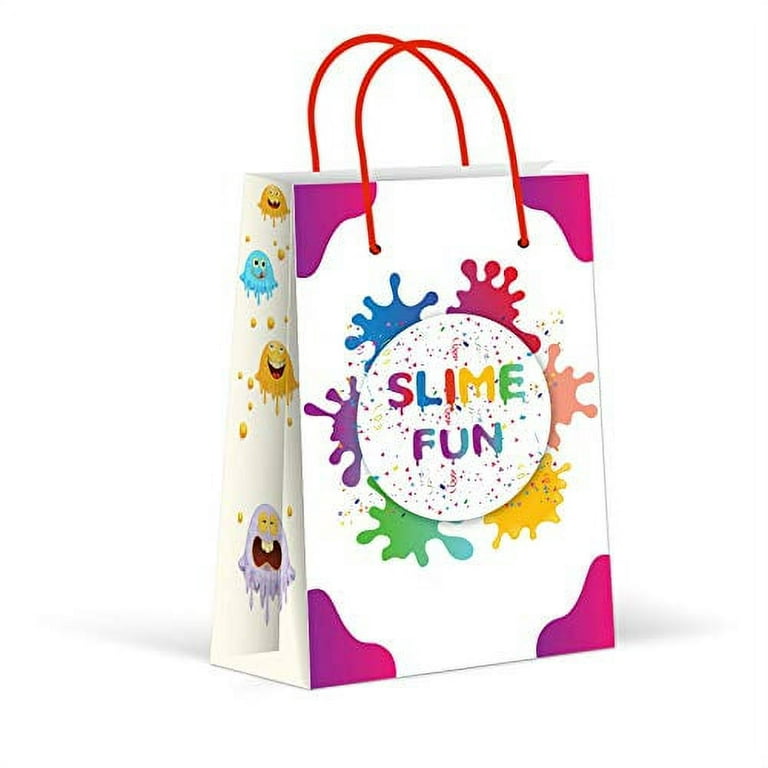 Premium Slime Party Bags, Rainbow Party Favor Bags, New, Treat Bags, Gift Bags, Goody Bags, Party Favors, Party Supplies, Decorations, 12 Pack