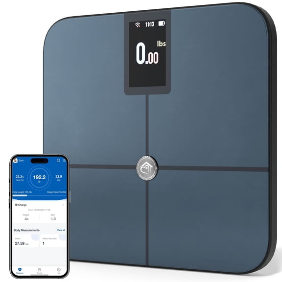 Dear Household 4-Sensor Smart Body Composition Scale - Wi-Fi & Bluetooth Digital Bathroom Scale with Rechargeable Battery, 25+ Metrics & 400 lbs Capacity