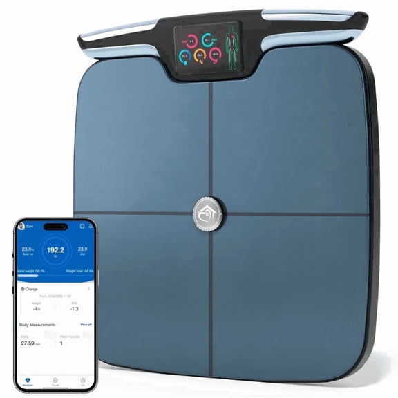 Dear Household 8-Electrode Smart Body Composition Scale, Segmental BIA Digital Bathroom Scale, Wi-Fi Bluetooth Rechargeable, Black