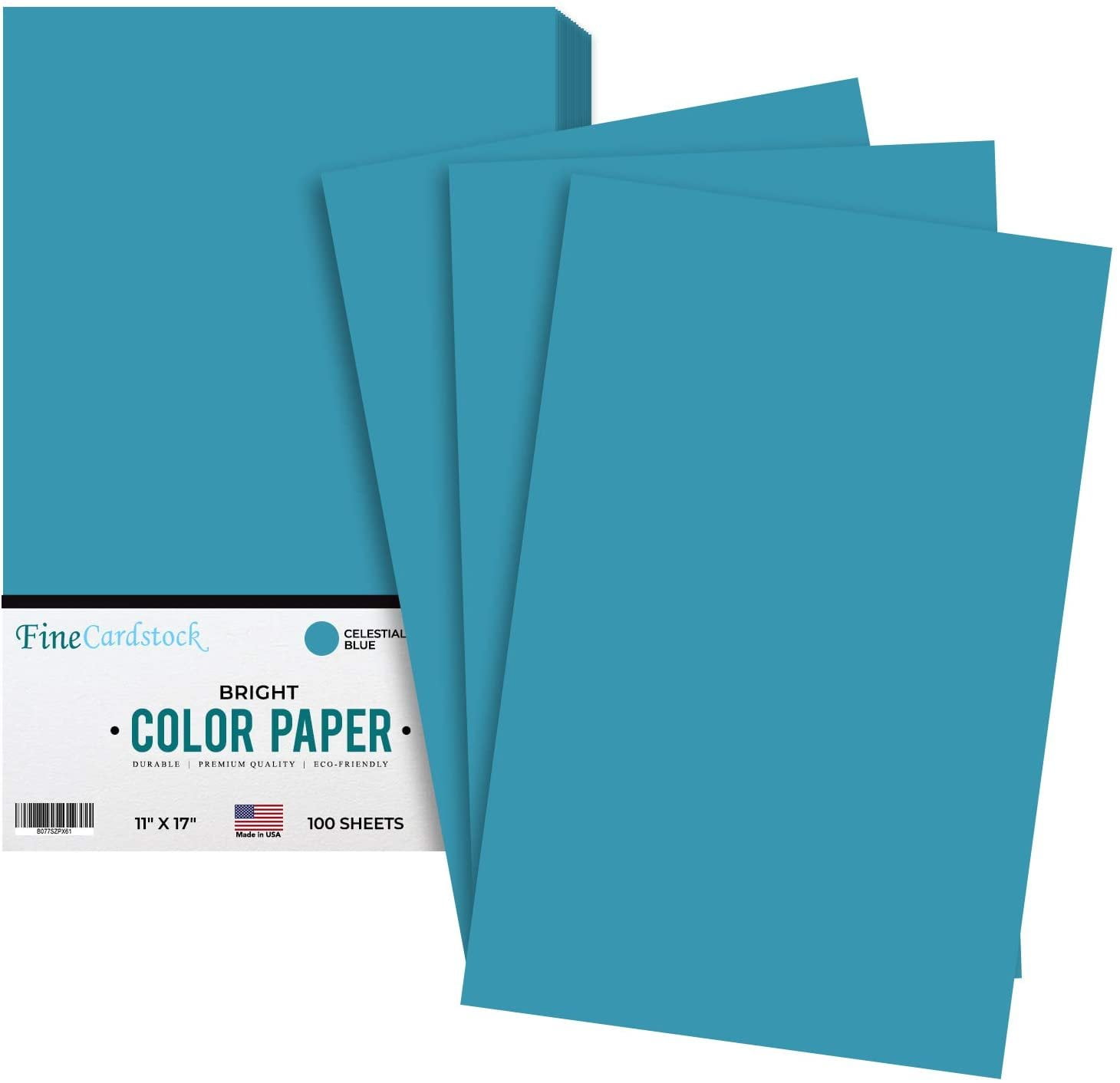 Premium Smooth Color Paper | for School Office & Home Supplies, Holiday Crafting, Arts and Crafts | Acid & Lignin Free | 24lb Paper - 100 Sheets per Pack | Celestial Blue | 11 x 17