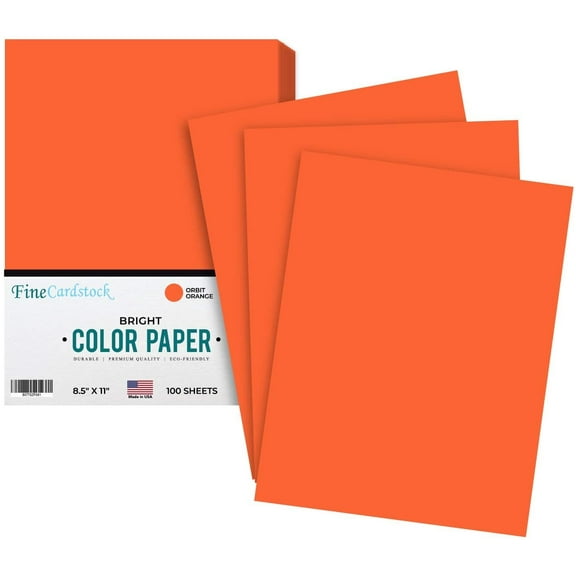 Premium Smooth Color Paper | for School Office & Home Supplies, Holiday Crafting, Arts and Crafts | Acid & Lignin Free | 24lb Paper - 100 Sheets per Pack | Orbit Orange | 8.5 x 11